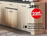 Enfilade en chêne 3 portes & 1 tiroir 189.4X88.9X44.9cm à 231,99 € dans le catalogue Maxi Bazar