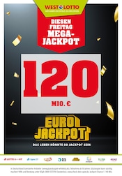 Aktueller Westlotto Tankstelle Prospekt in Bocholt und Umgebung, "Diesen Freitag Megajackpot 120 Mio. €" mit 3 Seiten, 13.11.2024 - 15.11.2024