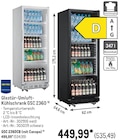 Aktuelles Glastür-Umluft-Kühlschrank GSC 2360 weiß oder schwarz Angebot bei METRO in Norderstedt ab 535,49 €