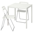Tisch und 2 Klappstühle weiß/weiß von MELLTORP / NISSE im aktuellen IKEA Prospekt