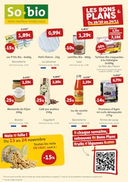 Prospectus So.bio à Castelnaudary: "LES BONS PLANS", 1} page, 28/10/2024 - 24/11/2024