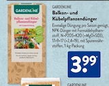 Balkon- und Kübelpflanzendünger im Angebot bei ALDI SÜD in Ulm Balkon- und Kübelpflanzendünger Angebote von GARDENLINE bei ALDI SÜD Ulm für 3,99 €