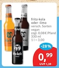 budni - fritz-kola oder -limo Angebot im Prospekt fritz-kola oder -limo bei budni im Prospekt "" für 0,99 €
