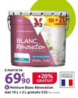 Peinture Blanc Rénovation mat 10 L + 2 L gratuits - V33 - Mr.Bricolage à Saint-Laurent-du-Var Peinture Blanc Rénovation mat 10 L + 2 L gratuits - V33 en promo chez Mr.Bricolage Saint-Laurent-du-Var à 69,90 €