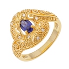 Promo Bague en plaqué or doré à l'or fin et oxydes de zirconium bleu et blancs à 88,00 € dans le catalogue E.Leclerc à Saint-Pierre-du-Mont