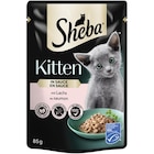 Sheba Portionsbeutel Kitten mit Lachs in Sauce 85 g Angebote von Sheba bei Zookauf Hannover für 0,55 €