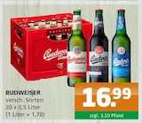 BUDWEISER bei Getränke A-Z im Prospekt "" für 16,99 €