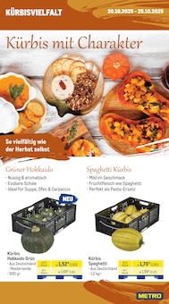 Kürbis im aktuellen METRO Prospekt (Bremen) Kürbis im METRO Prospekt "Wochenangebote Gastro + MonatsMenü + Markets" mit 42 Seiten (Bremen)