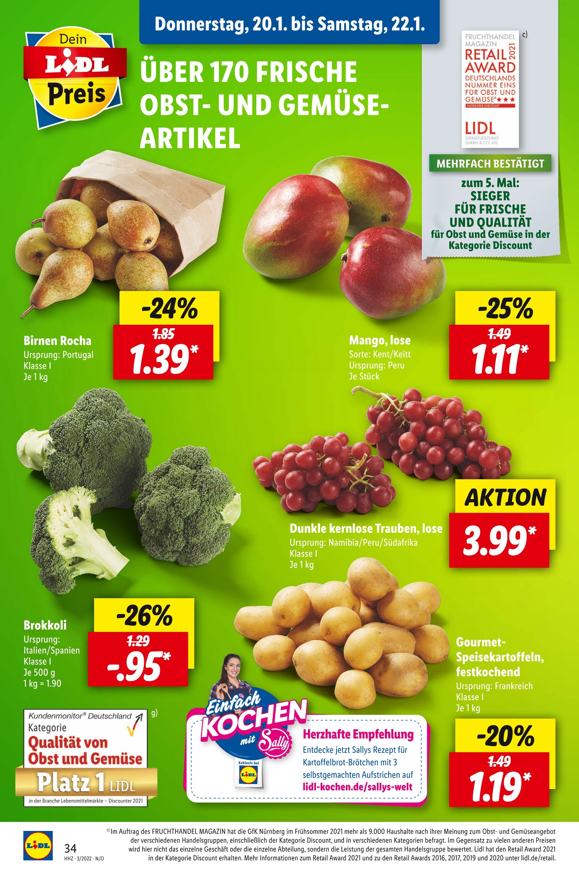 Lidl Prospekt für Stechlin mit 11 Seiten Lidl Prospekt für Stechlin: "Top Angebote", 11 Seiten, 20.01.2022 - 22.01.2022