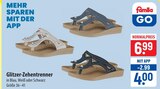 Aktuelle Schuhe Angebote bei famila Nordost in Lübeck Aktuelles Glitzer-Zehentrenner Angebot bei famila Nordost in Lübeck ab 4,00 €