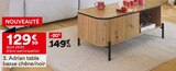 Adrian table basse chêne/noir - But à Sarcelles Adrian table basse chêne/noir en promo chez But Sarcelles à 129,99 €