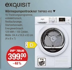 Wärmepumpentrockner TWP903-410 im V-Markt Prospekt Wärmepumpentrockner TWP903-410 von Exquisit im aktuellen V-Markt Prospekt für 399,00 €