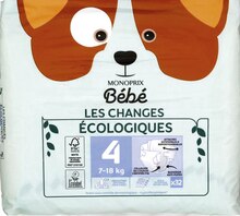 Couches écologiques T4 - Monoprix à Puteaux Couches écologiques T4 en promo chez Monoprix Puteaux à 10,69 €