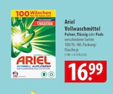 Ariel Vollwaschmittel Pulver, flüssig oder Pods Angebote bei famila Nordost Pinneberg für 16,99 €