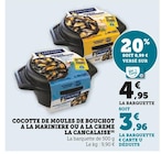 Cocotte de moules de bouchot à la marinière ou à la crème - La cancalaise en promo à 3,96 € chez Hyper U Cocotte de moules de bouchot à la marinière ou à la crème - La cancalaise dans le catalogue Hyper U