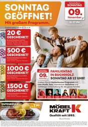 Möbel Kraft Möbel & Einrichtung Prospekt der aktuellen Woche mit 1 Seite, gültig von 05.11.2025 bis 11.11.2025, in Tostedt und Umgebung Aktueller Möbel Kraft Möbel & Einrichtung Prospekt in Tostedt und Umgebung, "SONNTAG GEÖFFNET!" mit 1 Seite, 05.11.2025 - 11.11.2025