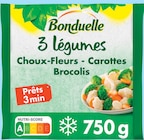 Les 3 légumes choux-fleurs, carottes, brocolis précuits vapeur surgelés - BONDUELLE à 1,02 € dans le catalogue Intermarché Hyper