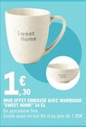 Mug effet embossé avec marquage "Sweet Home" 34 cl dans le catalogue E.Leclerc