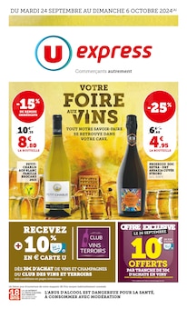 Prospectus U Express de la semaine "Votre foire aux vins" avec 1 pages, valide du 24/09/2024 au 06/10/2024 pour Lyon et alentours