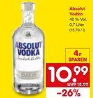 Vodka Angebote von Absolut bei Netto Marken-Discount Neuwied für 10,99 €