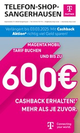 Telefon Shop Sangerhausen Prospekt für Riethnordhausen: "Verlängert bis zum 03.03.2025: Mit Cashback Aktion richtig viel Geld sparen!", 8 Seiten, 02.01.2025 - 31.01.2025