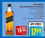Black Label Blended Scotch Whisky Angebote von Johnnie Walker bei Marktkauf Leipzig für 17,99 €