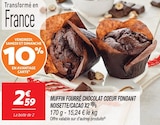 Muffin Fourré Chocolat Coeur Fondant Noisette/Cacao en promo à 2,59 € chez Netto Muffin Fourré Chocolat Coeur Fondant Noisette/Cacao dans le catalogue Netto