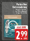 Katzennahrung Angebote von Purina One bei E center Wermelskirchen für 2,99 €