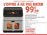 Air Fryer Digital 6,5L Noir - ARTHUR MARTIN dans le catalogue Intermarché Hyper