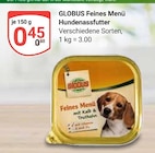 GLOBUS Homburg - Feines Menü Hundenassfutter Angebot im Prospekt Feines Menü Hundenassfutter bei GLOBUS im Homburg Prospekt für 0,45 €