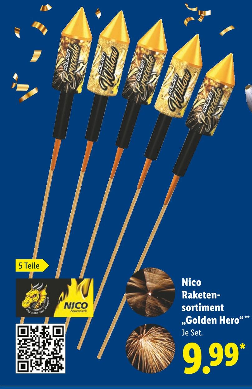 Raketen-Sortiment Golden Hero