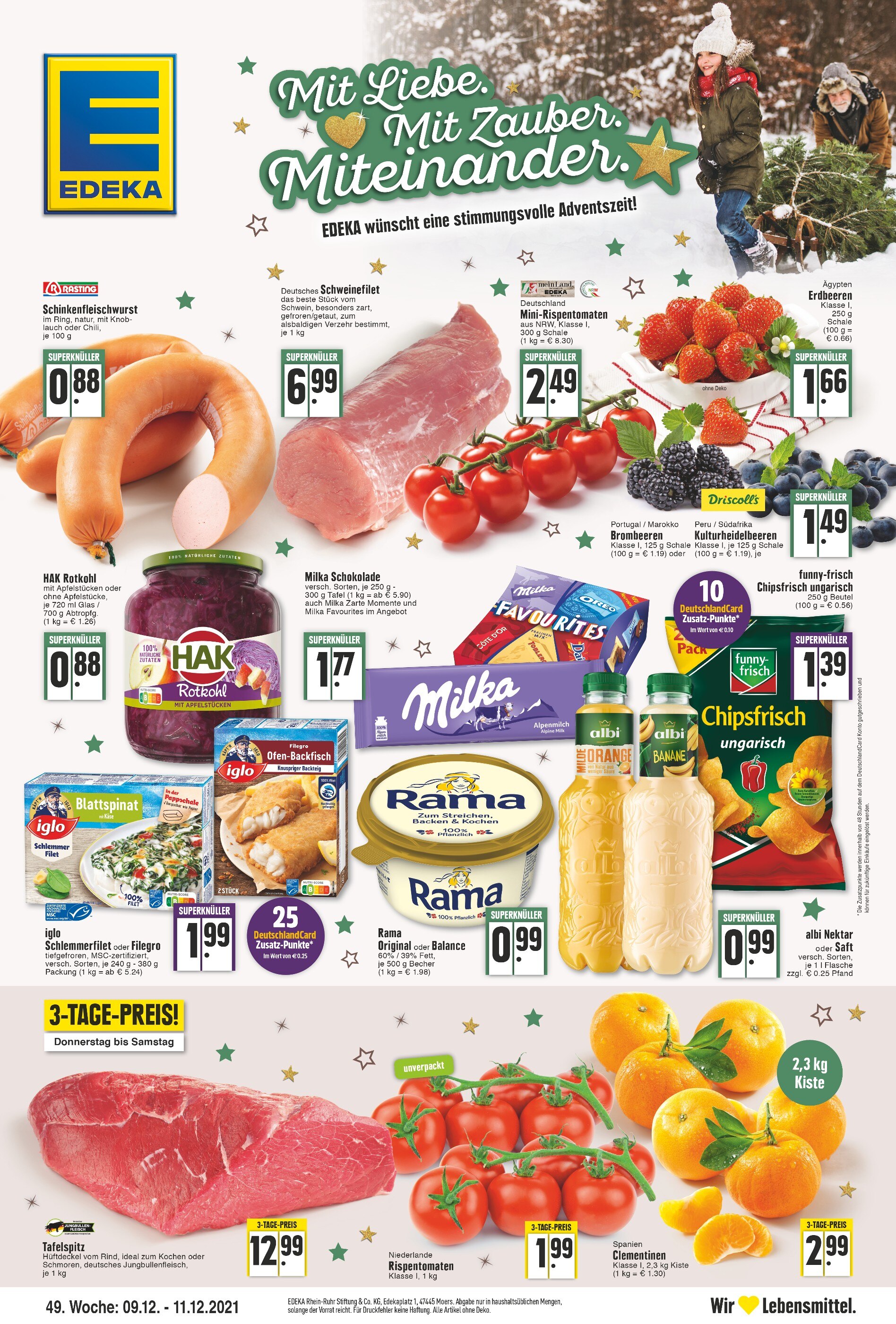 EDEKA Prospekt für Herford mit 1 Seite EDEKA Prospekt für Herford: "Top Angebote", 1 Seite, 09.12.2021 - 11.12.2021