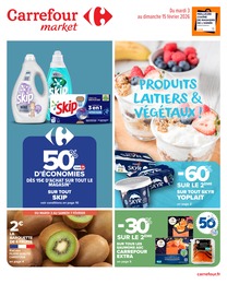 Prospectus Carrefour Market à Morlac: «PRODUITS LAITIERS & VÉGÉTAUX !» ,  pages, du 03/02/2026 au 15/02/2026