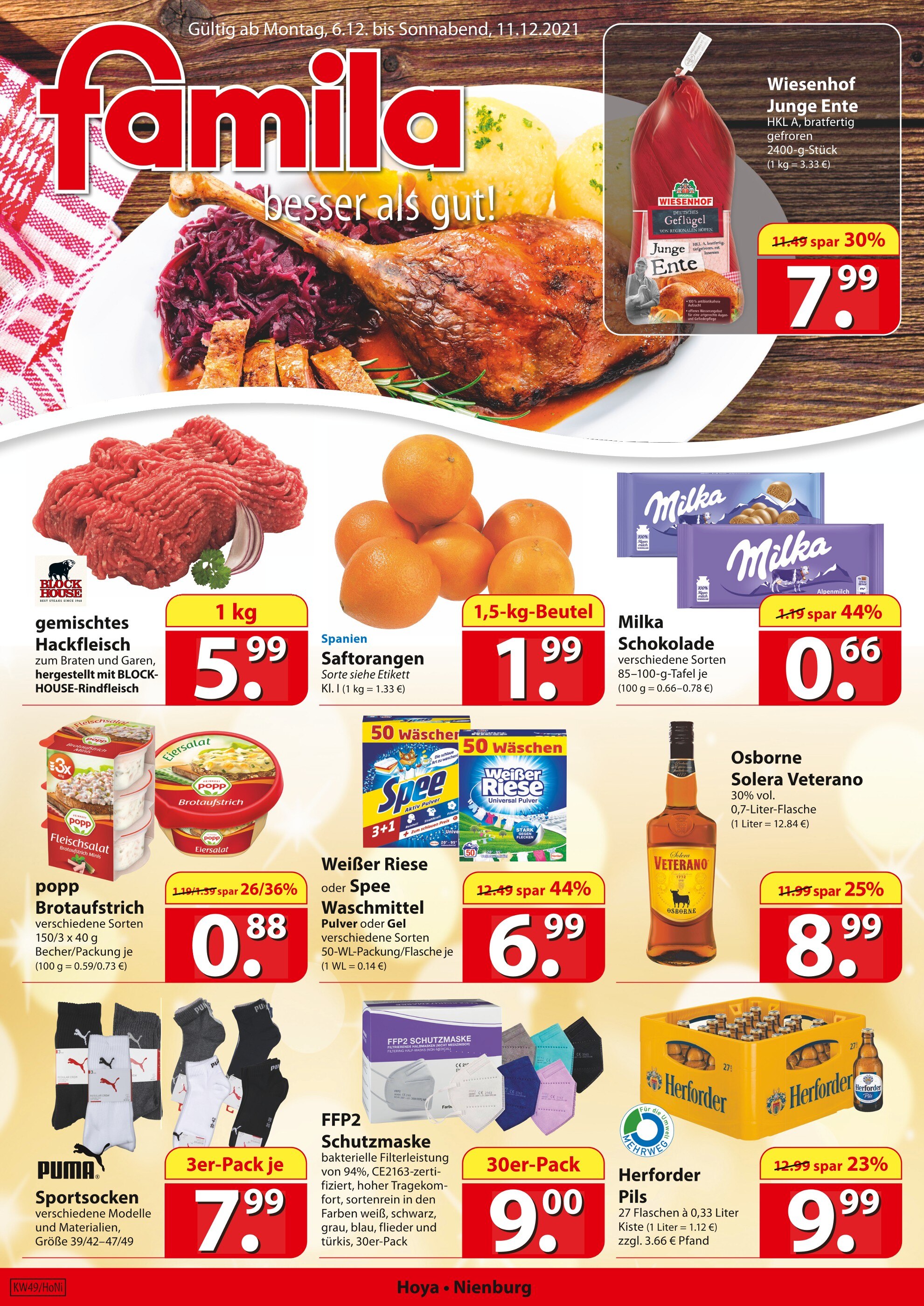 famila Nordost Prospekt für Essen mit 32 Seiten famila Nordost Prospekt für Essen: "besser als gut!", 32 Seiten, 06.12.2021 - 11.12.2021