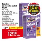 Tablettes de chocolat au lait - MILKA en promo chez Cora Illkirch-Graffenstaden à 12,90 €