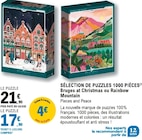 Sélection de puzzles 1000 pièces bruges at Christmas ou rainbow mountain - Pieces and Peace à 17,90 € dans le catalogue E.Leclerc