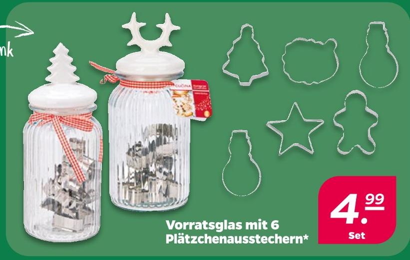 Vorratsglas mit 6 Plätzchenausstechern