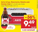 Astra Urtyp, Kiezmische, Rakete oder Holsten Edel von Astra im aktuellen Netto Marken-Discount Prospekt