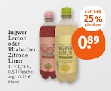 Aktuelle Ingwer Angebote bei tegut in München Aktuelles Ingwer Lemon Limo Angebot bei tegut in München ab 0,89 €