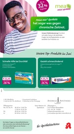 mea - meine apotheke Apotheken Prospekt der aktuellen Woche mit 4 Seiten, gültig von 01.06.2026 bis 30.06.2026, in Klein-Winternheim und Umgebung Aktueller mea - meine apotheke Apotheken Prospekt in Klein-Winternheim und Umgebung, "Unsere Juni-Angebote" mit 4 Seiten, 01.06.2026 - 30.06.2026