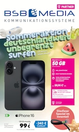 Handy im BSB mobilfunk Prospekt in Rostock Aktueller BSB mobilfunk Prospekt mit Handy, "SOMMERAKTION: DEUTSCHLANDWEIT UNBEGRENZT SURFEN", Seite 1