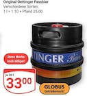 Fassbier im Angebot bei GLOBUS in Saarlouis Fassbier Angebote von Oettinger bei GLOBUS Saarlouis für 33,00 €