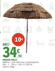 Parasol Paille en promo à 34,90 € chez E.Leclerc Parasol Paille dans le catalogue E.Leclerc