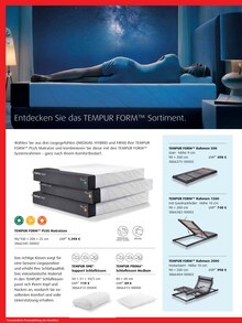 Bett im Segmüller Prospekt "Tempur Fachberatertage" mit 4 Seiten (München)