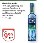 Vodka im Angebot bei GLOBUS in Rüsselsheim Vodka Angebote von Five Lakes bei GLOBUS Rüsselsheim für 9,99 €