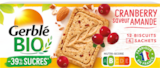 BISCUITS SAVEUR AMANDE CRANBERRY BIO GERBLÉ - GERBLE dans le catalogue Auchan Hypermarché