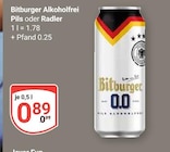 Alkoholfrei Pils oder Radler Angebote von Bitburger bei GLOBUS Bruchsal für 0,89 €