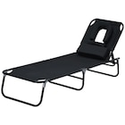 Saunaliege im POCO Prospekt Outsunny Sonnenliege mit Lesefenster schwarz Stahlrohr B/H/L: ca. 28x56x190 cm im aktuellen POCO Prospekt für 36,99 €