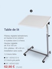Table de lit Coloris hêtre en promo chez Technicien de Santé La Roche-sur-Yon à 62,90 €