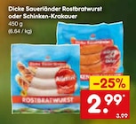 Aktuelles Dicke Sauerländer Rostbratwurst oder Schinken-Krakauer Angebot bei Netto Marken-Discount in Oberhausen ab 2,99 €